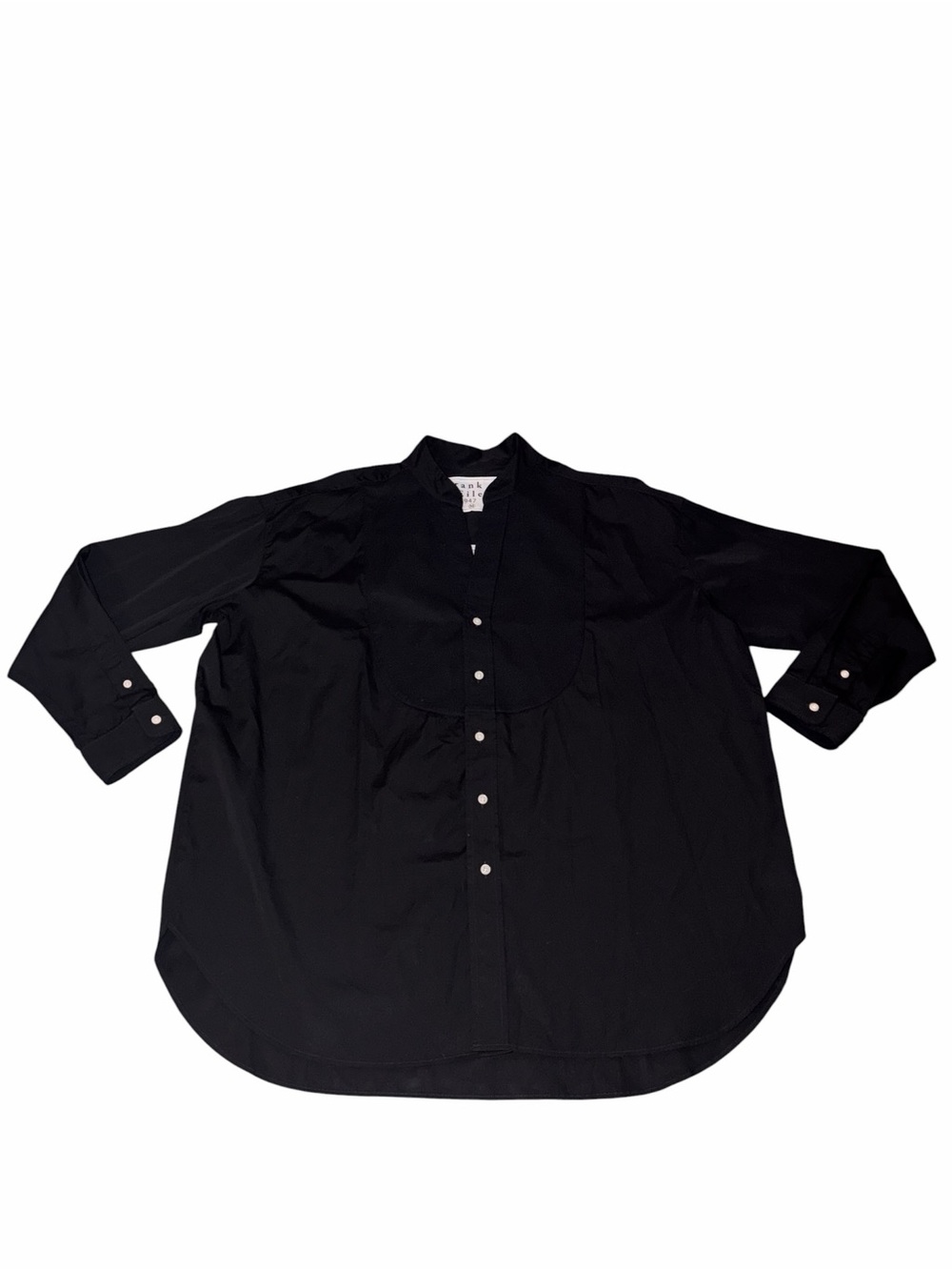 EUC Frank & Eileen Victoria Italian Tuxedo Shirt Black Cotton Medium Sustainable